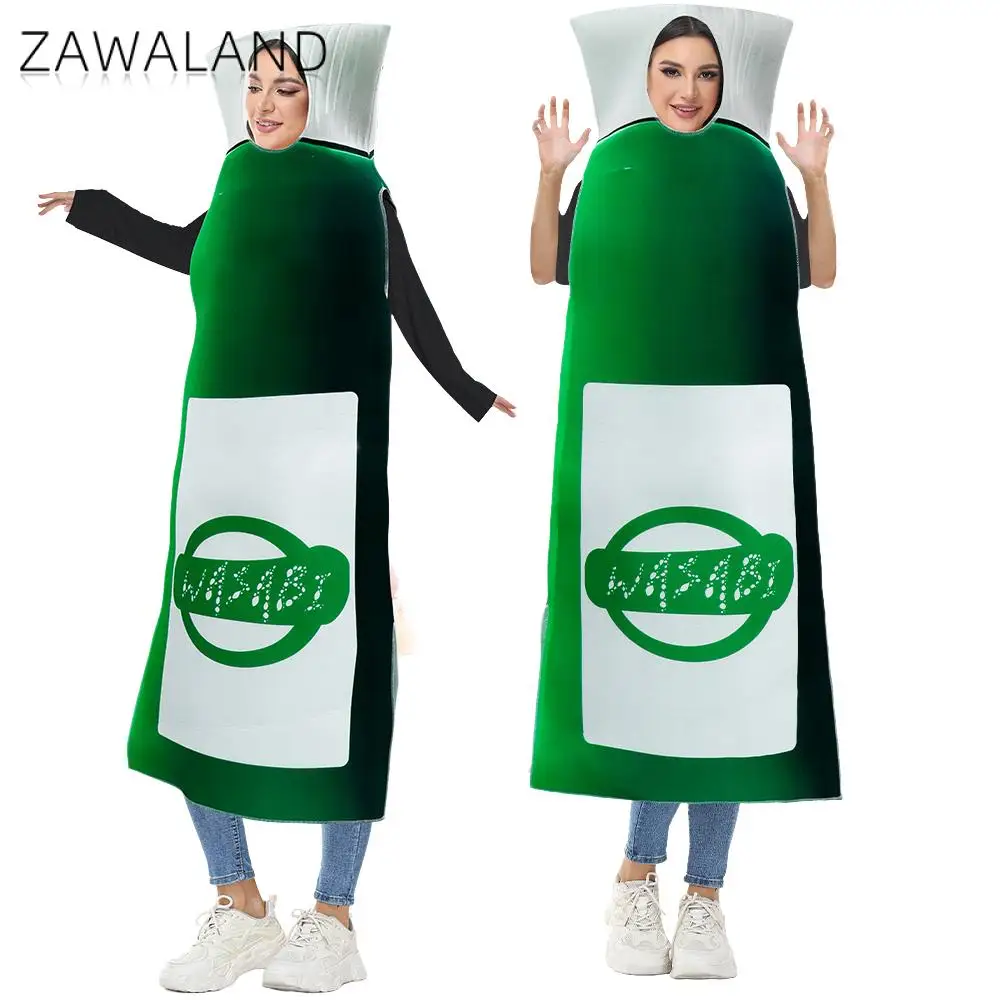 Zawaland-Disfraz divertido de Wasabi para mujer adulta, trajes para fiesta de Carnaval y Halloween, disfraz de salsa de mostaza, traje de esponja