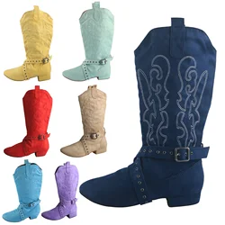 Venus lure Navy Practice Latin Dance Boots Women Suede Sole Western Style Line Dancing Shoes West Coast Swing Salsa Dance Boots