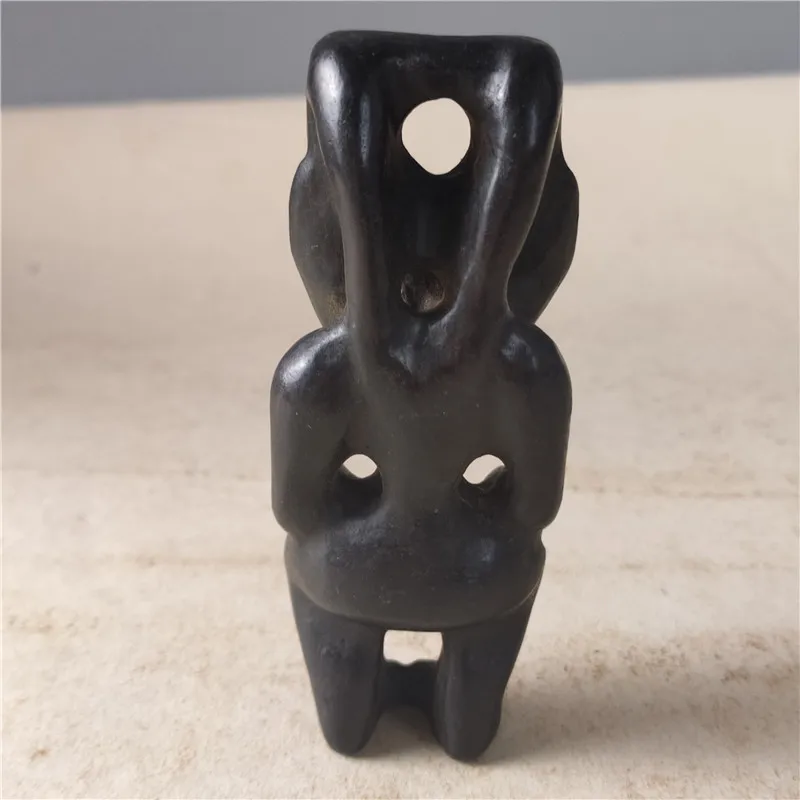 Hongshan culture archaize black iron meteorite sculpture sun god statue #1