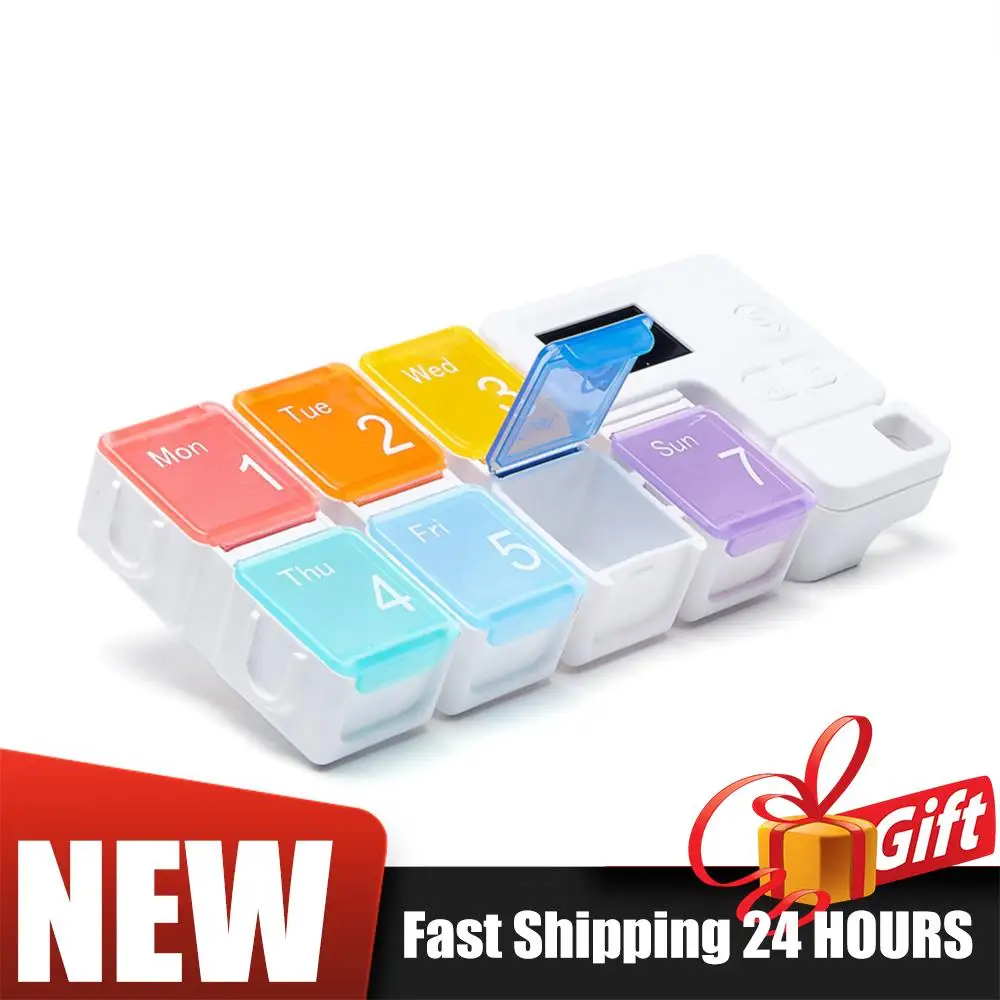 

Smart 7-Day Pill Organizer Storage Case Box Weekly Pills Drug Electronic Timing Reminder Medicine Container Alarm Box Container