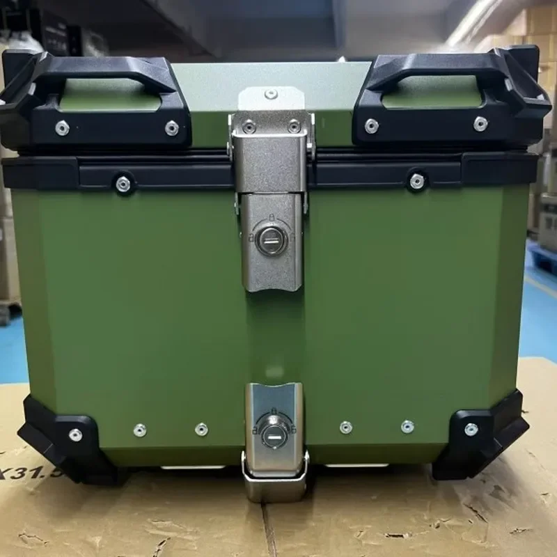 36L45L retro green motorcycle quick dismantling aluminum alloy green trunk scooter trunk electric vehicle trunk