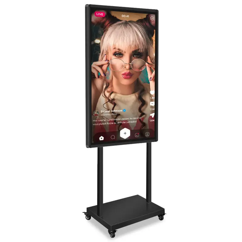 AIO Android Computer PC with with 32 43 47 55 Inch Multi Camera Projector Monitor for Live Streaming Broadcast