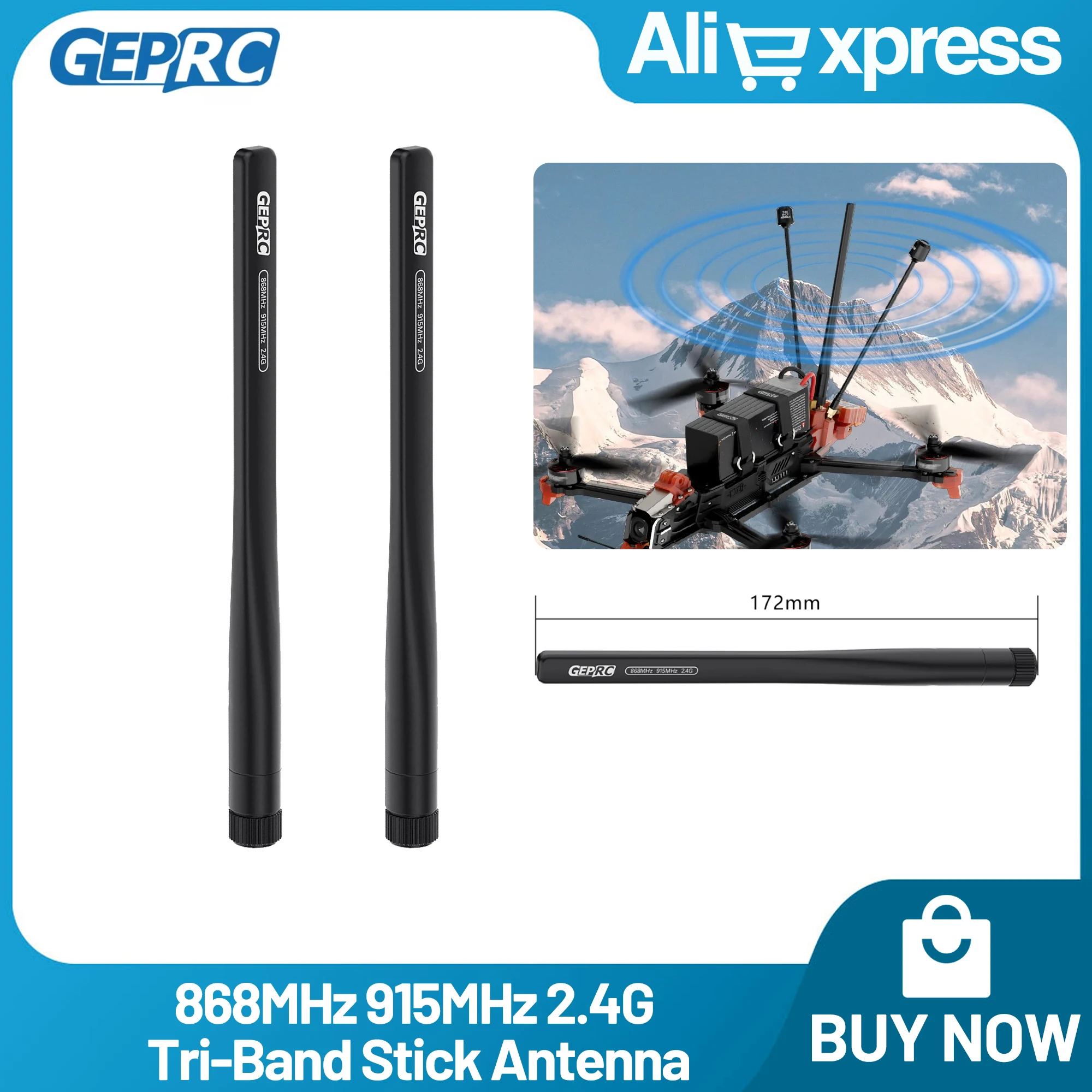 

1 шт./2 шт. GEPRC 868 МГц/915 МГц 2,4G трехдиапазонная антенна высокой частоты дальнего действия FPV DIY RC квадрокоптер Запчасти для дрона для фристайла