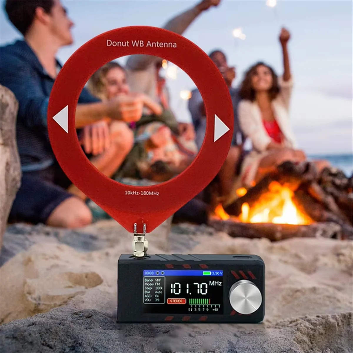 

AA98 SI4732 Full Band Radio ATS MINI PRO 0.5-108mhz LSB USB AM FM ESP-32-S3 Radio HF SW MW VHF Radio with Antenna