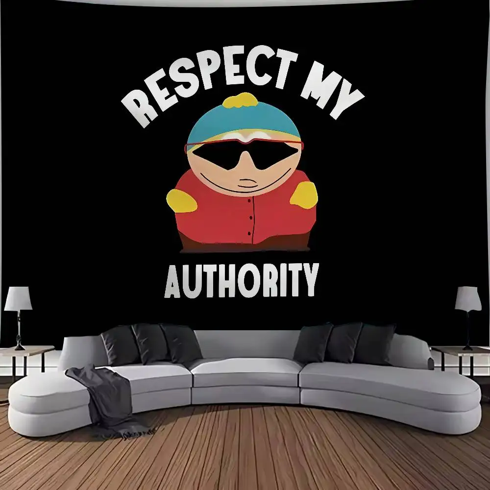 Funny Eric Cartman S-South Park Meme Wall Tapestry Large Wall Hanging for Bedroom Dorm Esports Room Cartoon Home Decor
