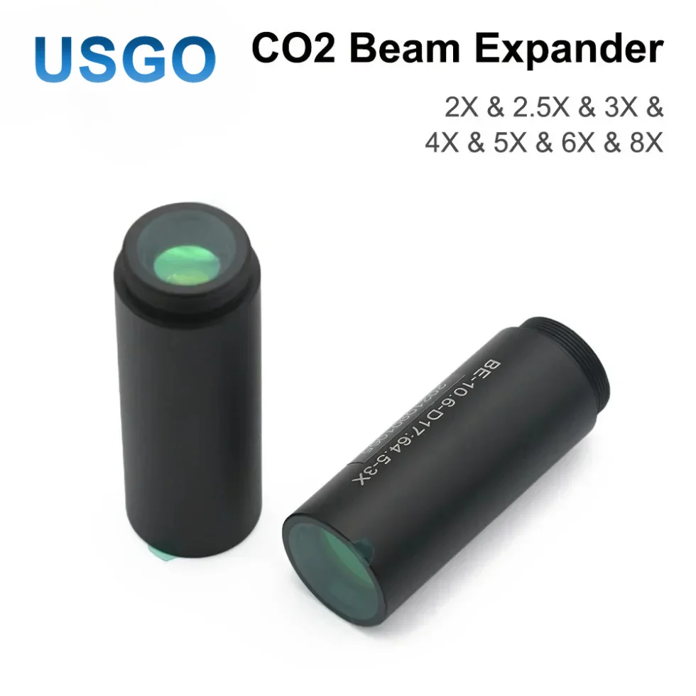 USGO CO2 Laser Beam Expander 10600nm 10.6um 2X 3X 4X 5X 6X 8X 10X Galvo Scanner Lenses for Laser Marking Engraving Machine
