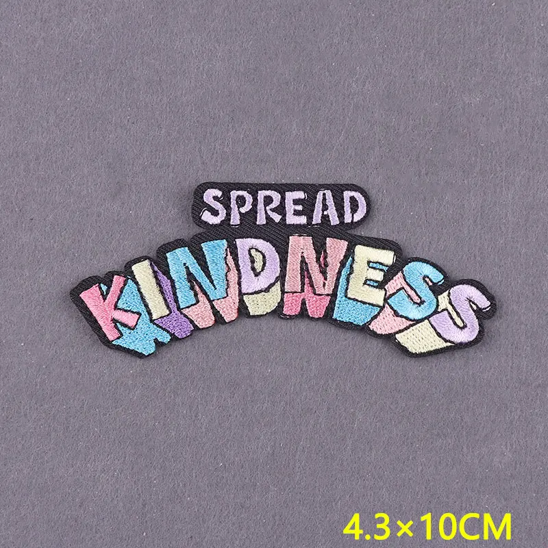 Words Patch Iron On Embroidered Patches On Clothes Stripes DIY Slogan Badges Clothing thermoadhesive Patches On Backpack Decor