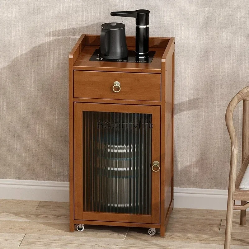 A  Automatic water supply office living room household mobile tea cabinet bottled water shelf