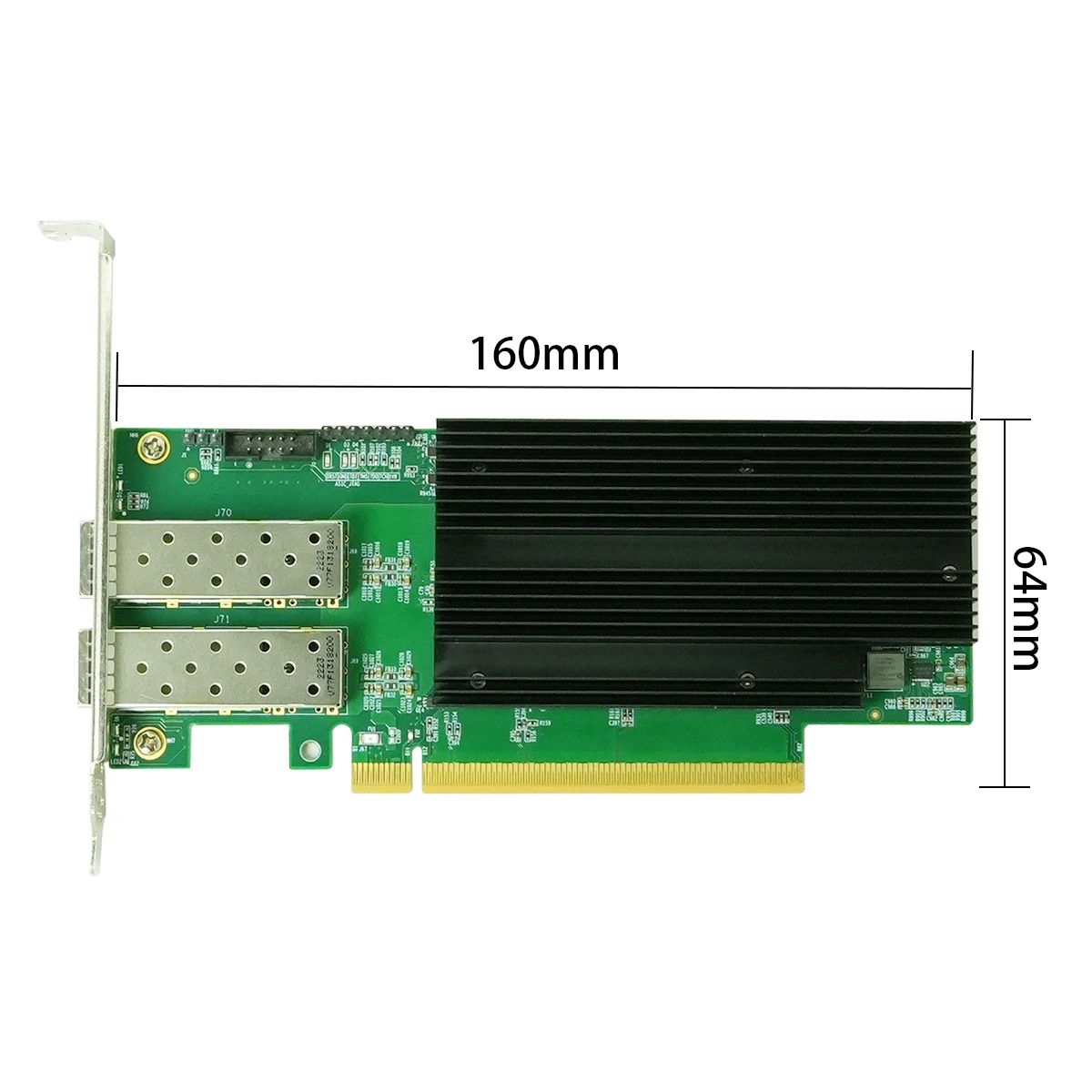 2 Port 25G SFP28 PCIe x16 Network Adapter Card for Windows/Linux Server, SR-IOV, Hardware Offload Supported