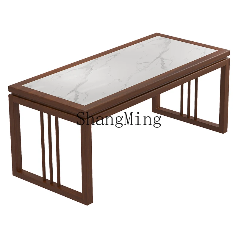 

HJ living room office desk light luxury modern rock slab solid wood large board student household calligraphy table writing desk