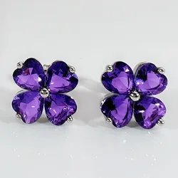 Classic Crystal Clover Earrings For Women Jewelry Luck Flower Ear Accessories Silver 925 Needle Earrings Female Christmas Gift
