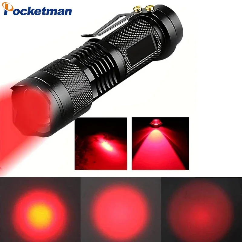 

1-5 PCS LED Red Light Flashlight High Power Single Mode for Astronomy Night Observation Aviation Outdoor Activities