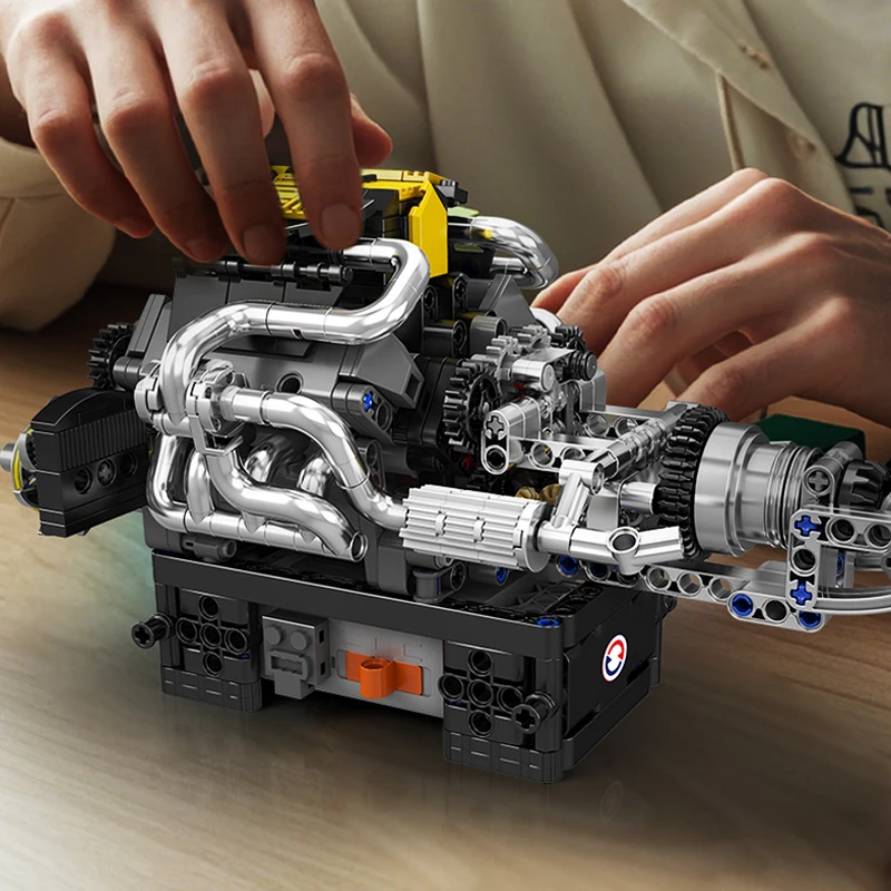 モールドキング 10207 テクニカルカーおもちゃ PAG スーパーカー V12 エンジンビルディングブロックアセンブリエンジンレンガセット子供のギフト