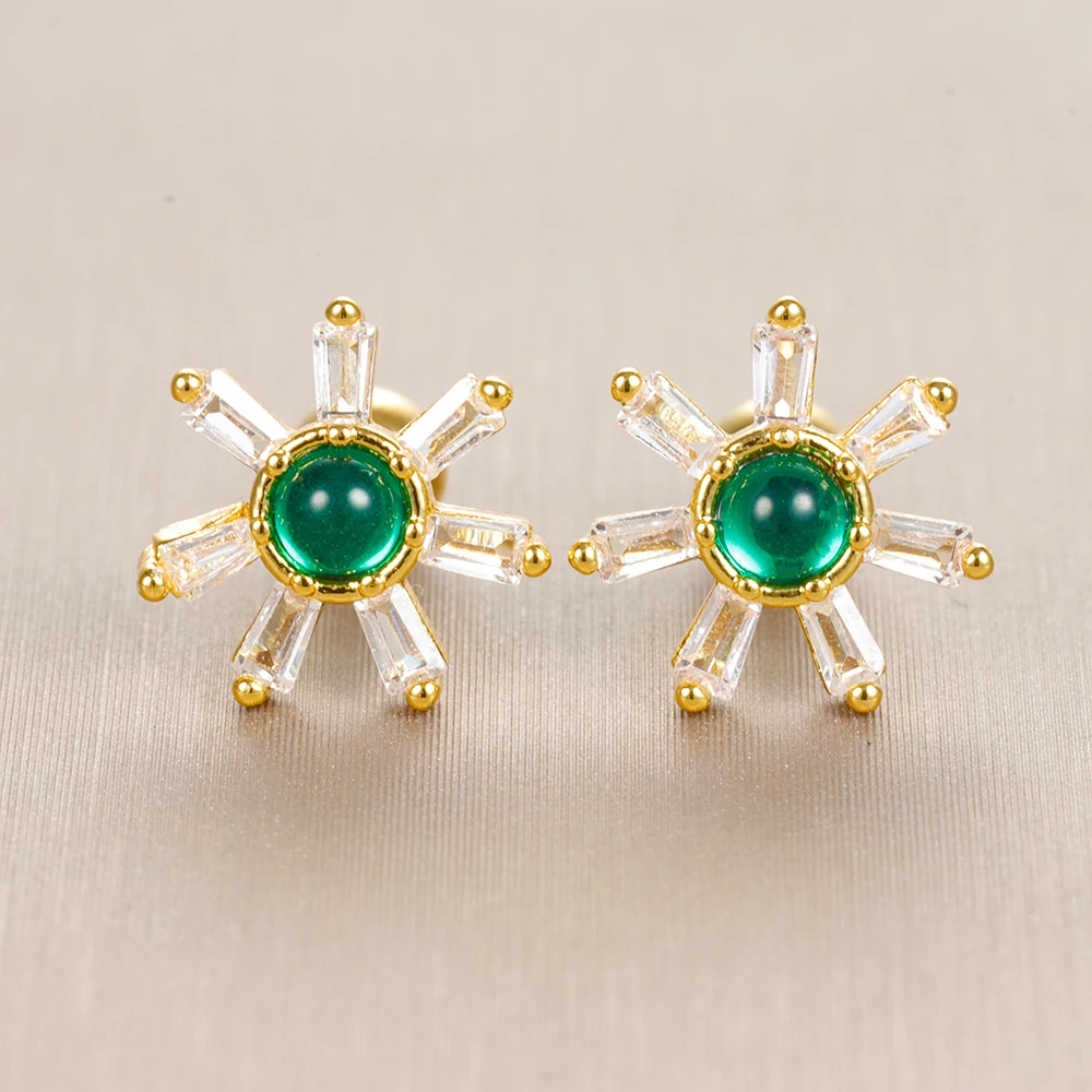 Butterfly Green Stud Earrings Women Stainless Steel Helix Tragus Piercing Earrings Wedding Engagement Aesthetic Jewerly aretes