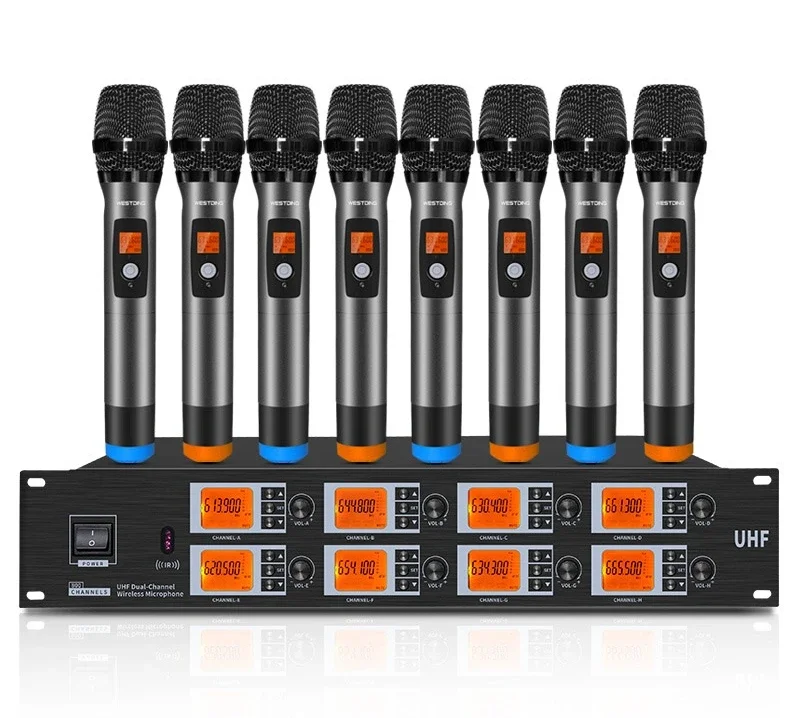 

One-to-eight wireless microphone, conference gooseneck, handheld collar clip, anti-howling and anti-interference U-segment