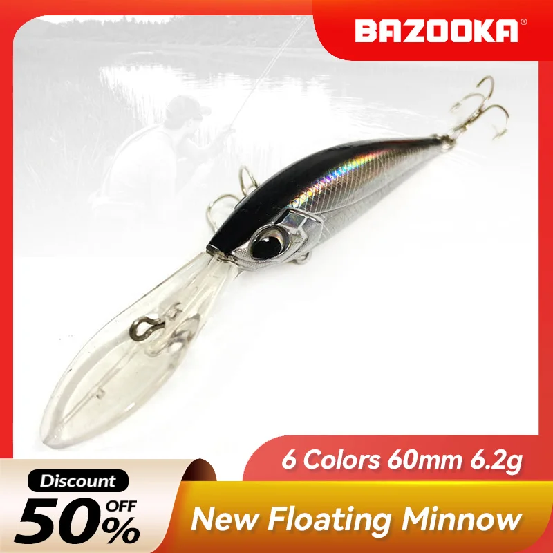 Bazooka JerkBait Floating Minnow Jerk Fishing Lure Popper Hard Bait Carkbait SwimBaits Wobblers VIB Perch Bass Pike Ice Winter