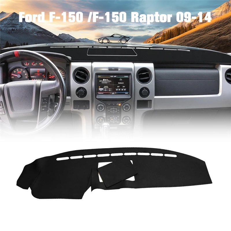 

For Ford F-150 F150 Lobo Raptor 2009 2010 2011 2012 2013 2014 Leather Car Dashboard Cover Dash Mat Interior Protector Accessori