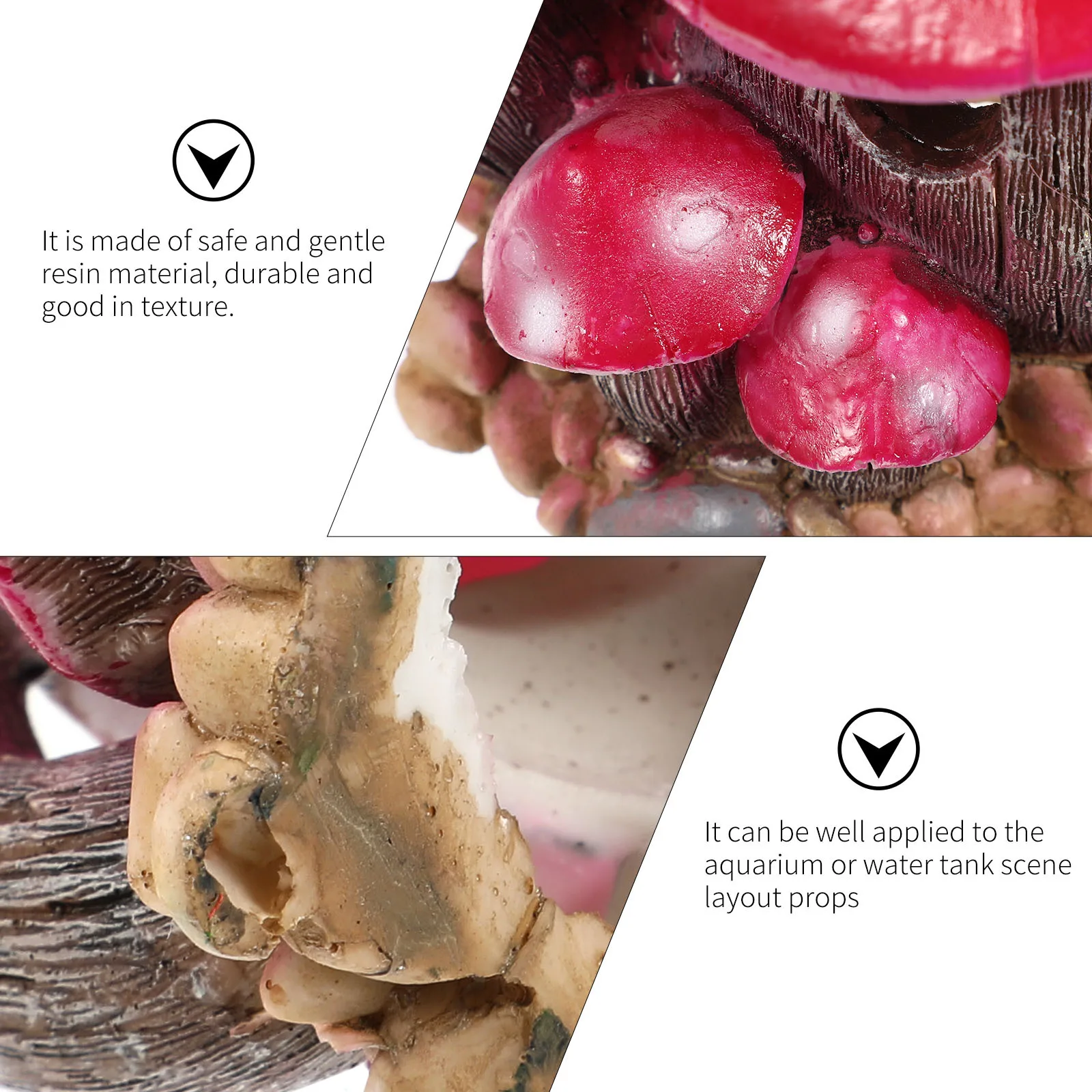 

1Pcs Mushroom-Shaped Hiding Cave Aquarium Ornament Creative Resin Fish Tank Decor Landscape Supplies Fish Tank Decor