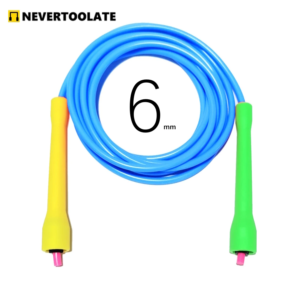 5mm 5.3mm 6mm thick rope cc HANDLE 2.8-3.2 meter long pvc skipping jump rope adult speed rope diameter fitness crossfit cheap