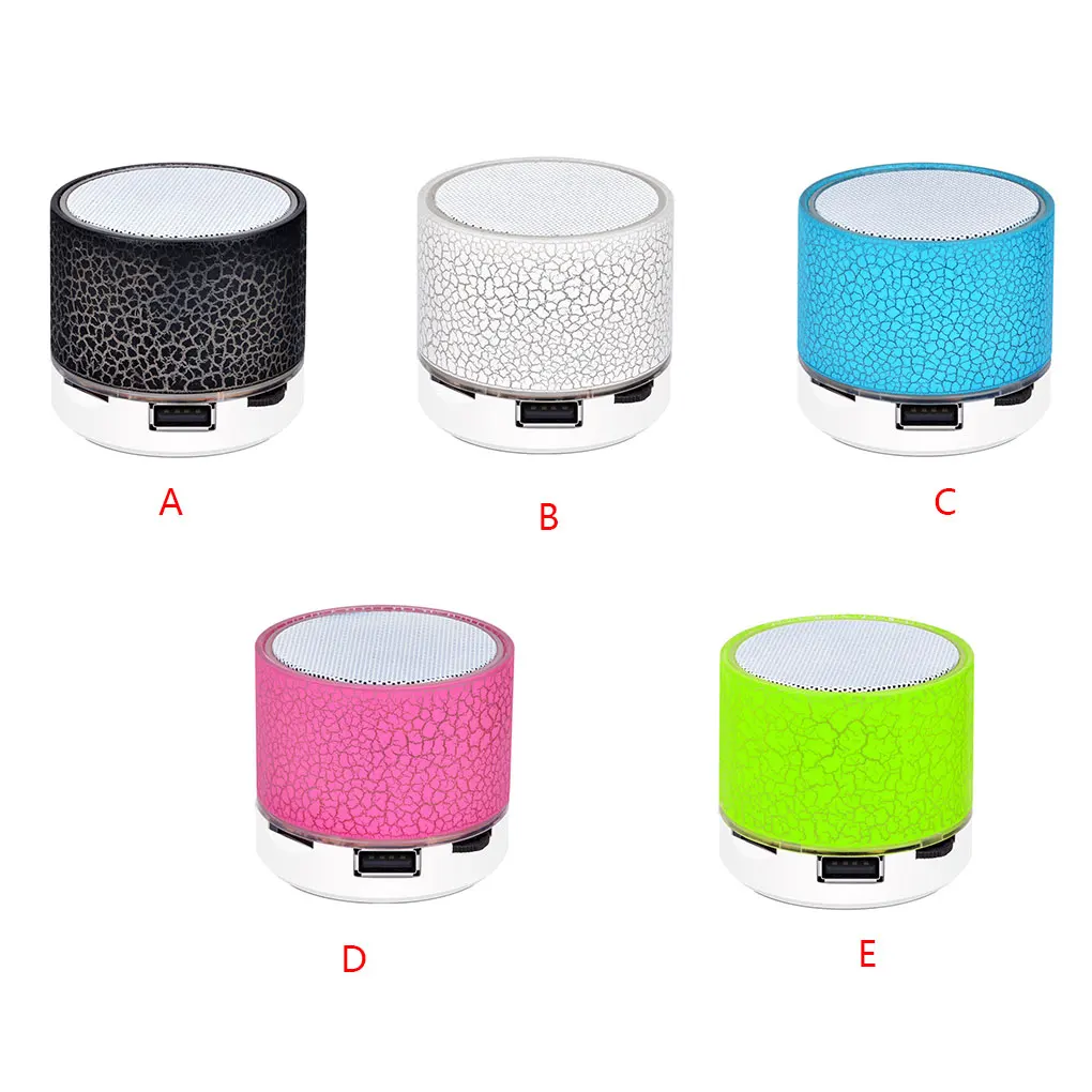 2022 Mini Portable Bluetooth Speaker Colorful LED Light USB Cylindrical MP3 Wireless Audio Subwoofer Rechargeable For Phone