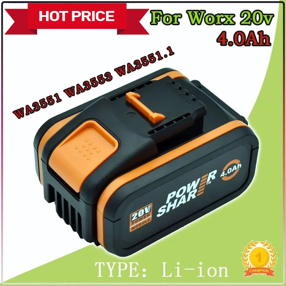 

For All WORX Electric and Garden Tools For Worx 20V 8000mAh Lithium Rechargeable Battery WA3551 WA3553 WA3553.1 WA3570