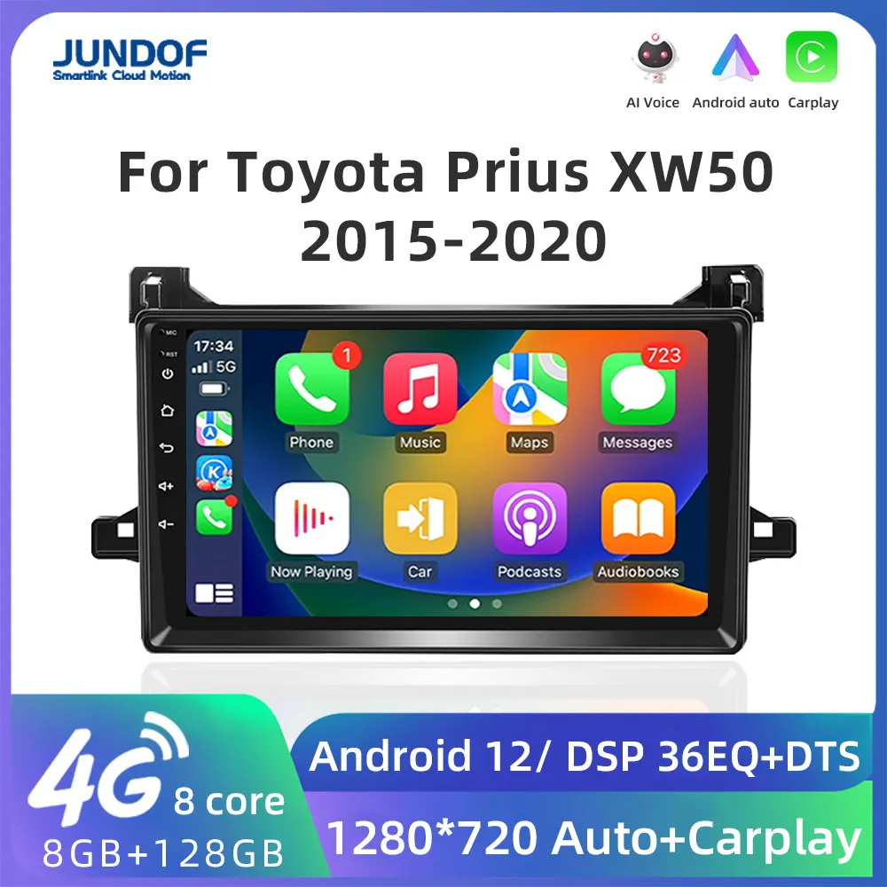 

Jundof Android 10.0 Car Radio For Toyota Prius XW50 2015 - 2020 Multimedia Navigation Stereo Carplay Video DSP Player RDS GPS