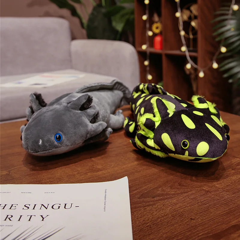 Cute Axolotl Salamander Plush Toy, pelúcia pelúcia Boneca, Kawaii Hexagonal Dino, Soft Kids Brinquedos, Halloween Decoração Presente, Novo, 45 cm,