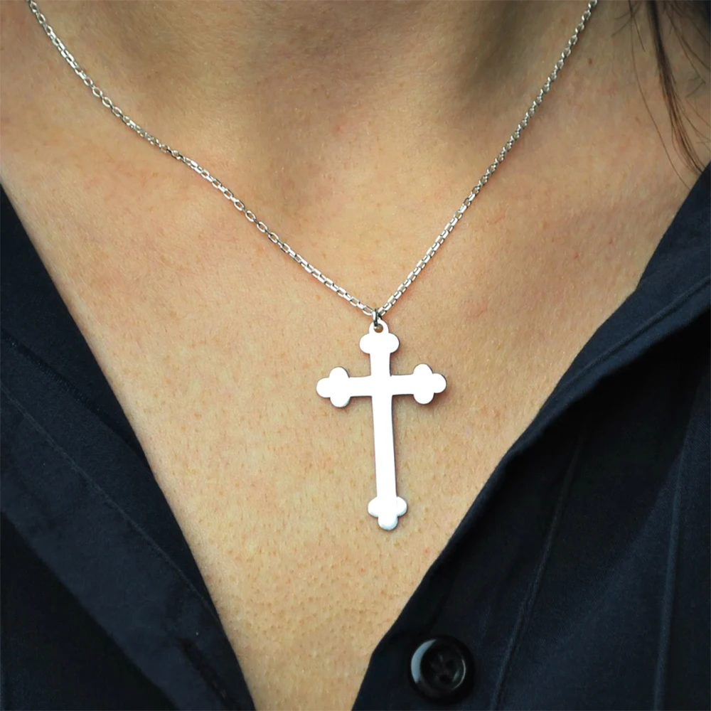 Personalized Cross Necklace, Stainless Steel Metal Pendant, Simple And Exquisite Cross Necklace, Gift For Friends