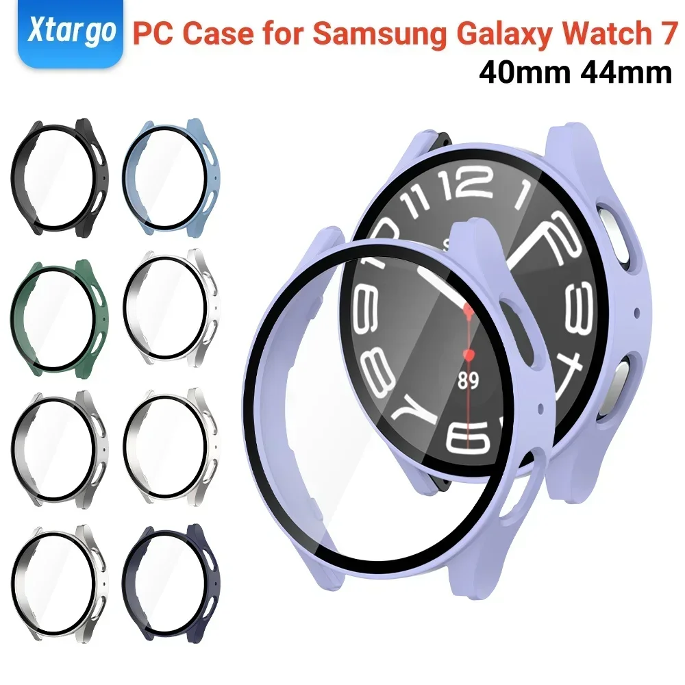 แก้ว + PC สําหรับ Samsung Galaxy Watch 7/FE 40 44 มม.รอบป้องกันหน้าจอกันชนกระจกนิรภัยสําหรับ galaxy นาฬิกา FE