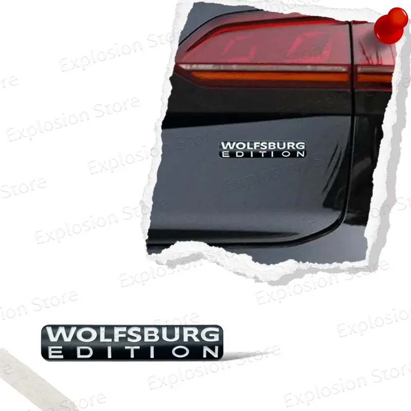 Car Metal Decor Wolfsburg Edition Logo Rear Trunk Tailgate Emblem Car Front Grille Sticker For VW Tiguan Golf Beetle Passat TDI