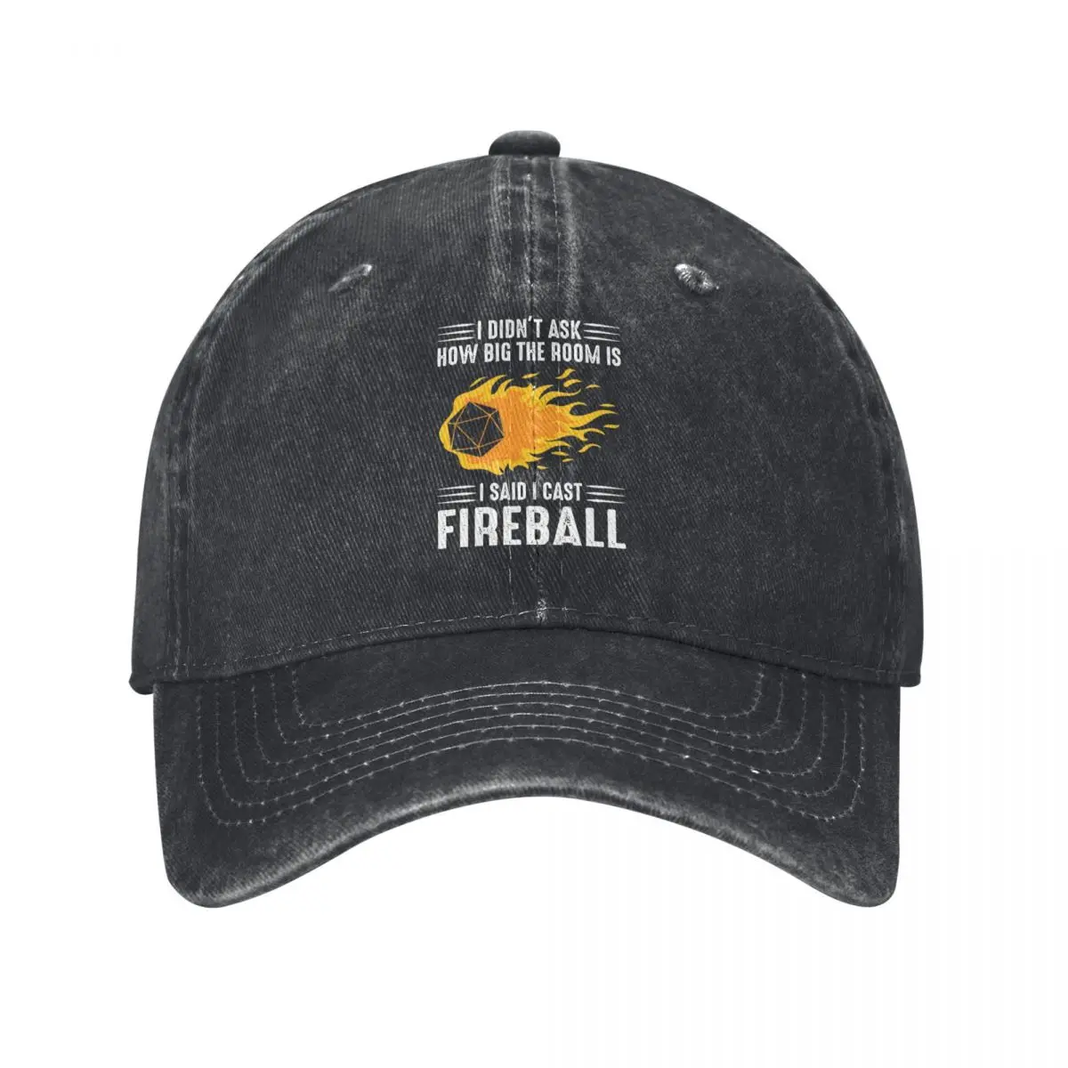 I Cast Fireball Wizard Sorcerer DnD Baseball Caps Classic Distressed Denim Headwear Unisex Outdoor Activities Adjustable Caps