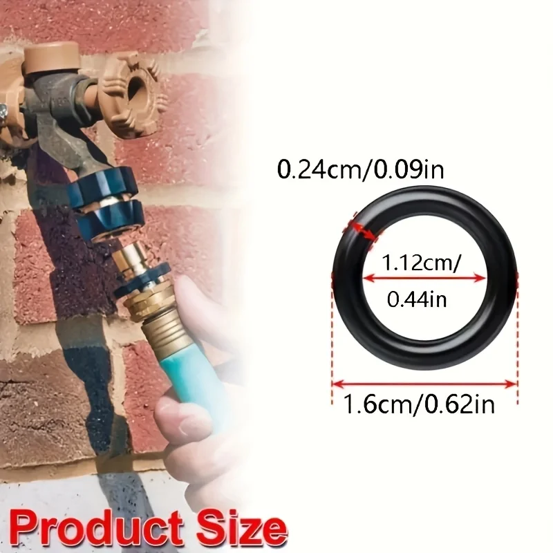 20pcs Black Rubber O-Ring Seal Set - Made of Durable Synthetic Material, Perfect for Garden Water Pipes and Faucets
