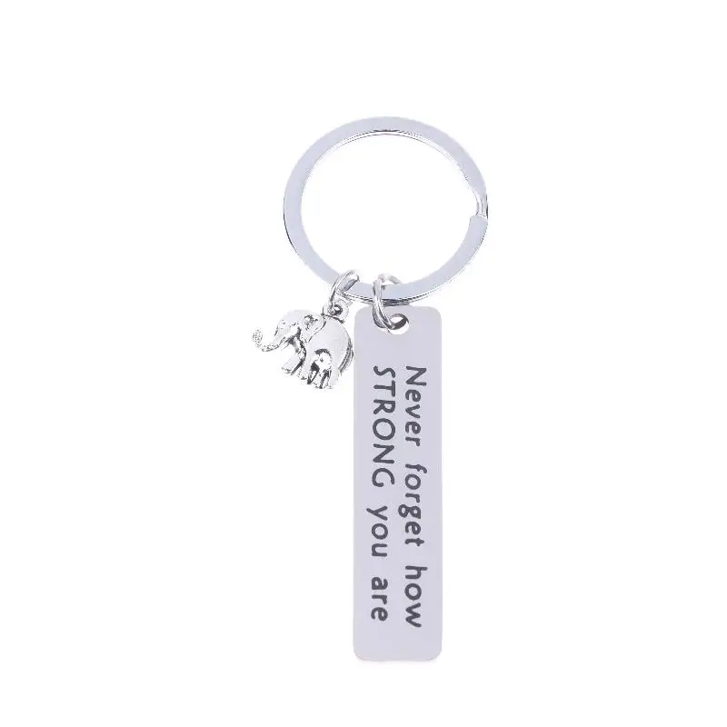 1/5 Stück Inspirierender Elefanten-Schlüsselanhänger aus Edelstahl mit positiver Energie für Männer, Auto, Rucksack, Anhänger, Dekoration – Detail 18