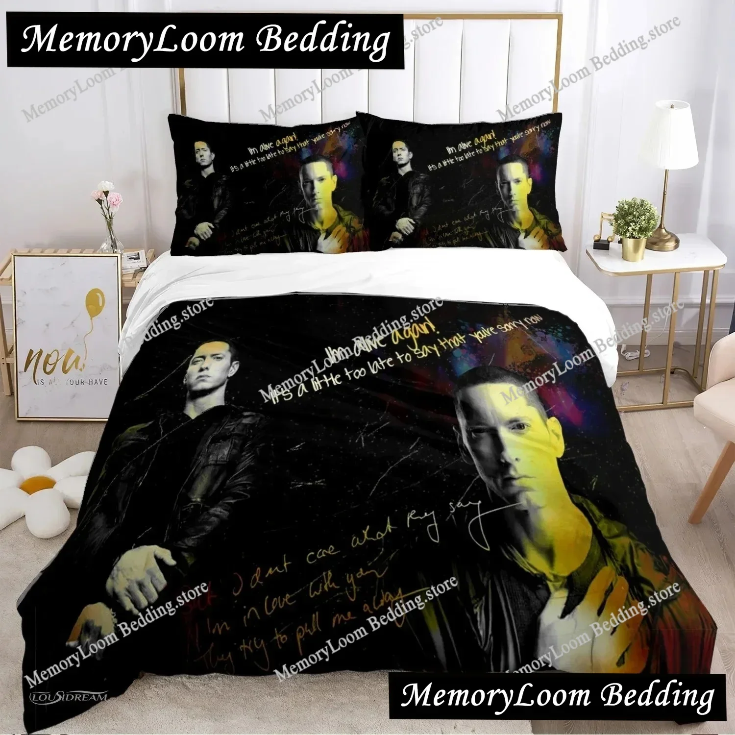 Eminem Hip-hop Singer All Season Duvet Cover Comforter Bedding Sets Soft Quilt Cover and Pillowcases SingleDoubleQueenKing