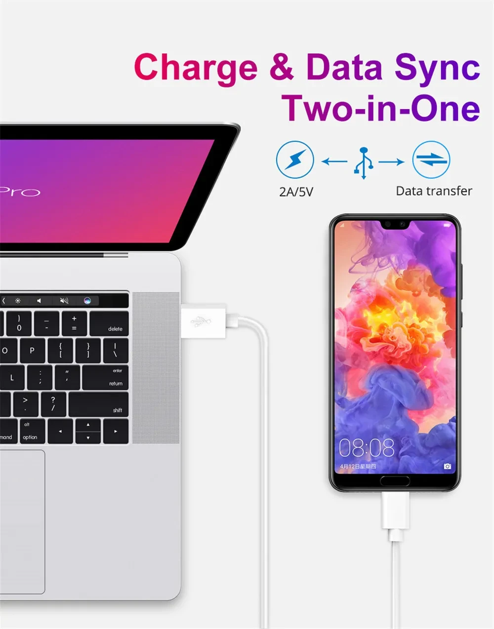 NNBILI 3PCS Micro USB Cable 2.4A Fast Charging Wire Mobile Phone Micro USB Cable For Xiaomi Samsung Andriod Charge Cable Cord