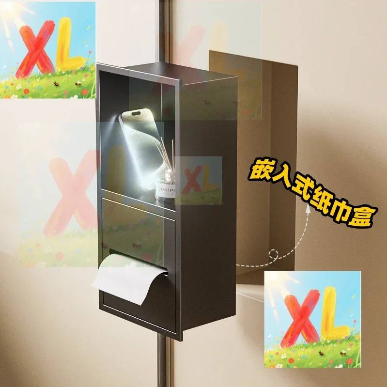 

Toilet embedded stainless steel niche tissue box toilet toilet paper into the wall bathroom high-end custom rack