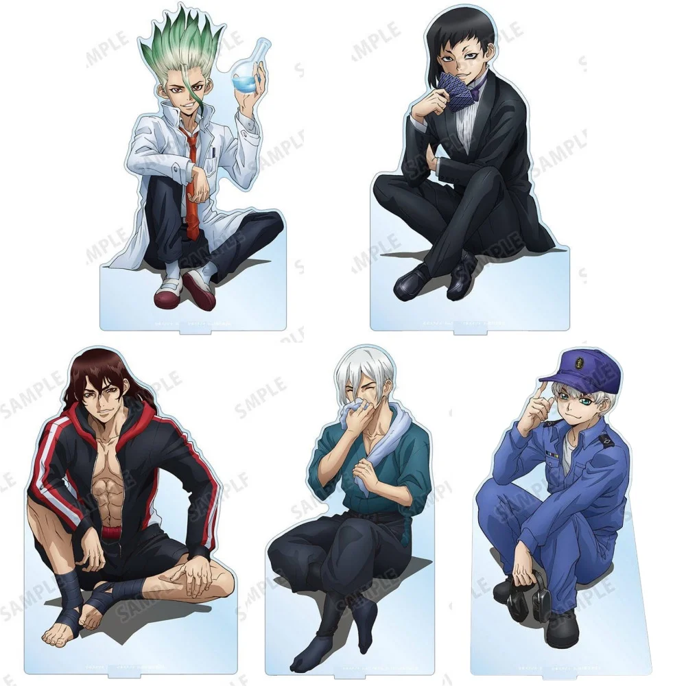 Loen Anime Store Dr.Stone Tsukasa Shishio Senku Ishigami Before Petrification Ver Acrylic Stand Desktop Decor Gifts About 15cm