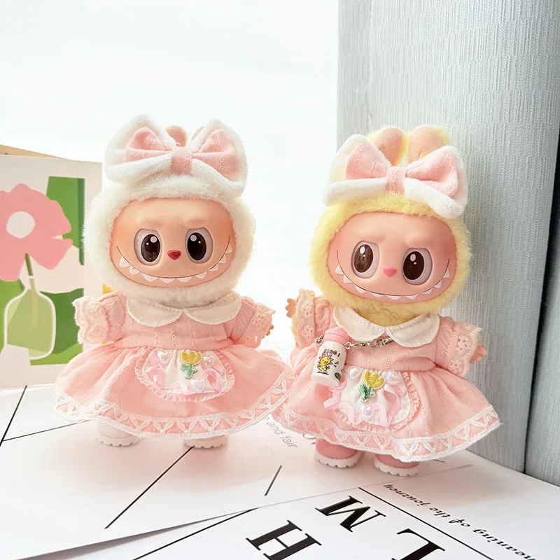 15cm/17cm Labubu I II Idol Dolls Clothes Tulip Dress Accessories Korea Kpop Exo Clothing Plush Doll'S Clothes