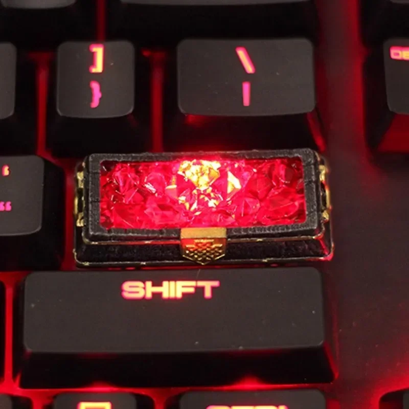 

Flame Crystal Keycap Resin Translucent Keycap CapsLock/enter/Backspace Customized Keycap for MX Mechanical Keyboard Accessories