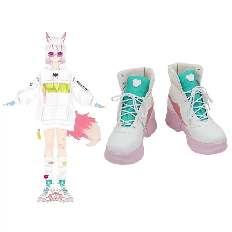 HIMEHINA Buty do Cosplayu Skórzane PU Buty Karnawałowe Halloweenowe Rekwizyty do Cosplayu Vtuber Akcesoria Anime Szyte na Miarę