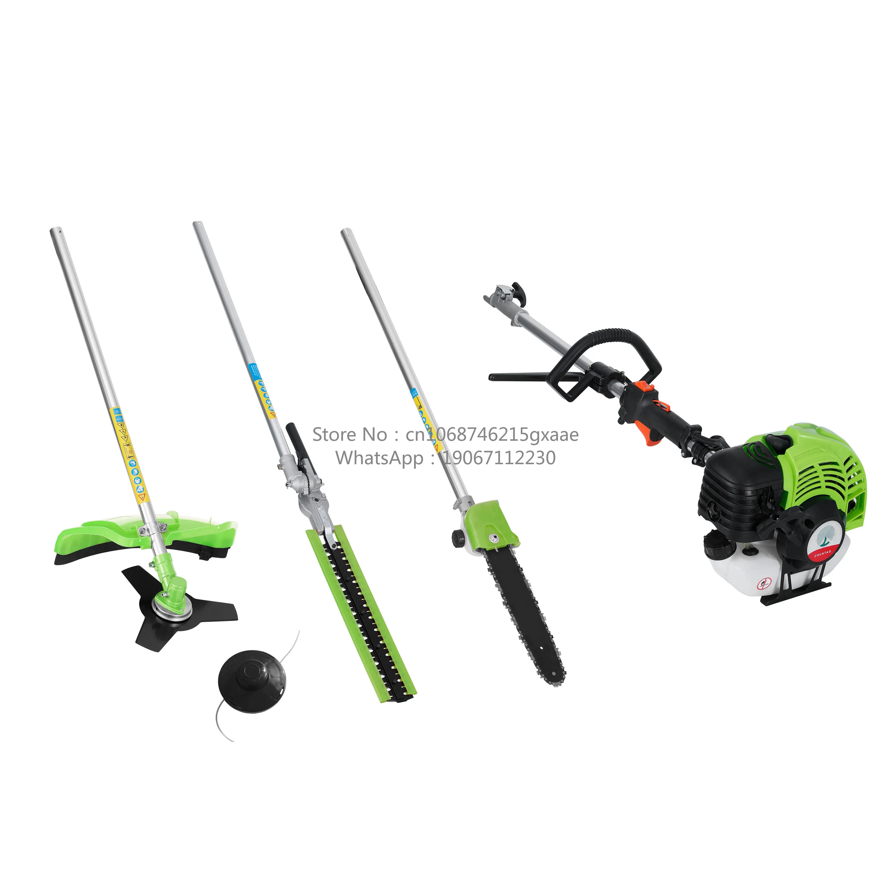 

5 in 1 Brush Cutter Grass String Trimmer Hedge Trimmer Long Pole Chainsaw for Multi-functional Garden Tools 52cc