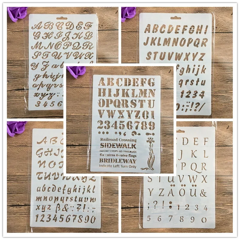 

A4 letter and number Stencils Painting Coloring Embossing Scrapbook Album Decorative Template stencil reusable