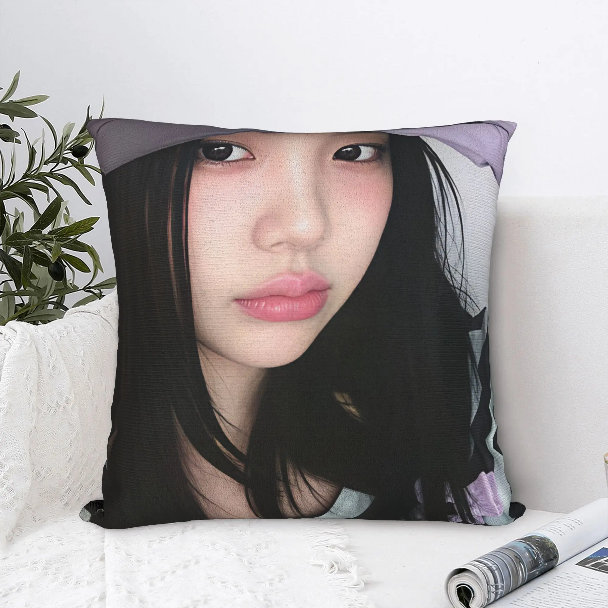W-Wonhees-S Super Real Me  Pillow Case  Cushion Cover Polyester Pattern Pillow Cover Funny Pillowcases For Living Room Chair