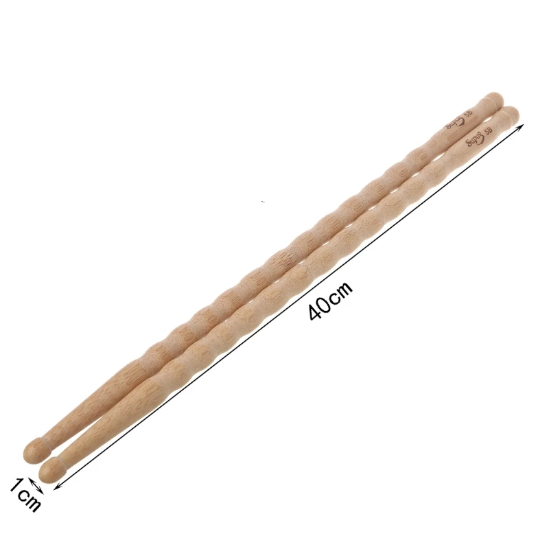 1 Pairs Wavy Pattern Bamboo Drumsticks 5A / 5B / 6A Drum Stick Durable Practical Drum Sticks