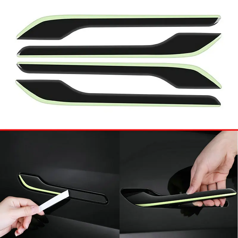 Auto Styling Tesla Model 3 Model Y Door Handle Cover Trim Sticker Kit Auto Parts Luminous Upgrade for Enhanced Protection