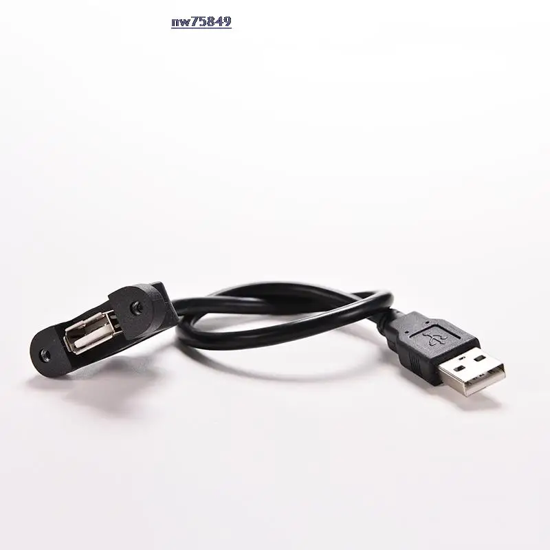 Hot 2PCS 30CM USB 2.0 A Male to USB2.0 A Female Extension Molded Panel Mount Extention Port Cable USB 2.0 Male to Female Panel