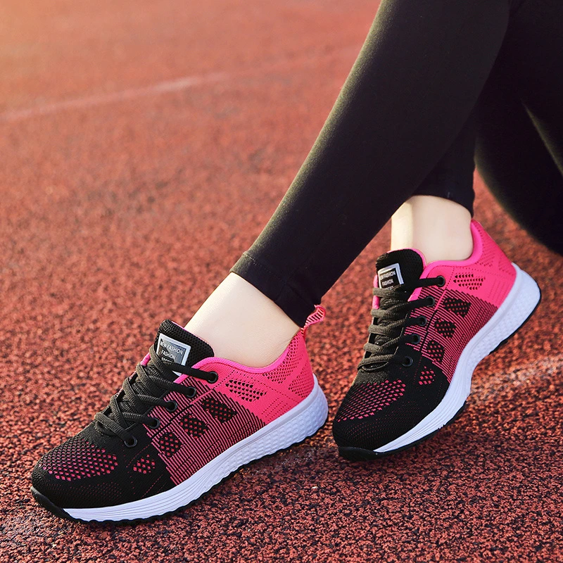 

New Spring Flying Woven Shoes Korean Casual Student Versatile Lace-Up Mesh Women's Shoes Forrest Gump Shoes For Women Fashion