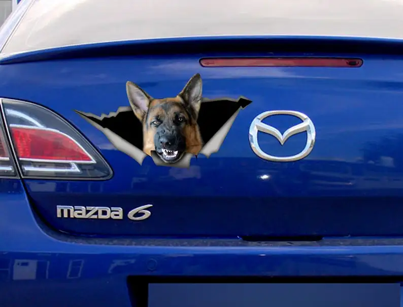 Angry German Shepherd sticker ,German Shepherd magnet, pet decal , car decal, german shepherd decal