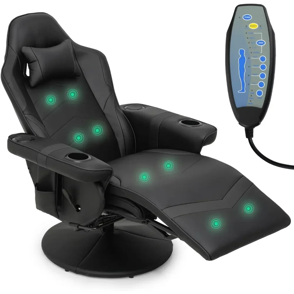 2024 Magshion Massage Recliner Chair Gaming Couch with Speakers Theater Seating Home Office Swivel Game Chair W/Cup Holders