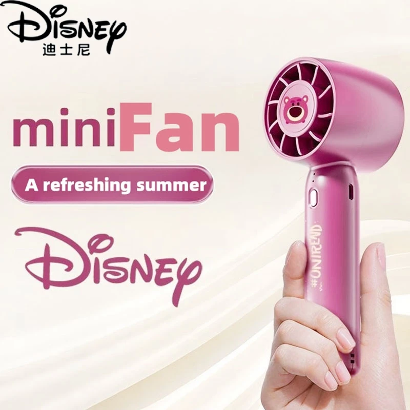 2024 New Disney Anime Series Handheld Electric Fan Rechargeable Silent Strong Wind Gift